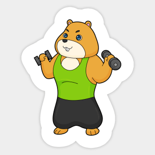 Hamster Fitness Dumbbell Sticker